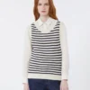 Sweter z prążkowanej przędzy bawełnianej, granatowy Sweter z prążkowanej przędzy bawełnianej, granatowy