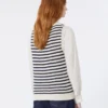 Sweter z prążkowanej przędzy bawełnianej, granatowy Sweter z prążkowanej przędzy bawełnianej, granatowy