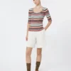 Sweter z prążkowanej przędzy wiskozowej z elastanu, wielokolorowy Sweter z prążkowanej przędzy wiskozowej z elastanu, wielokolorowy