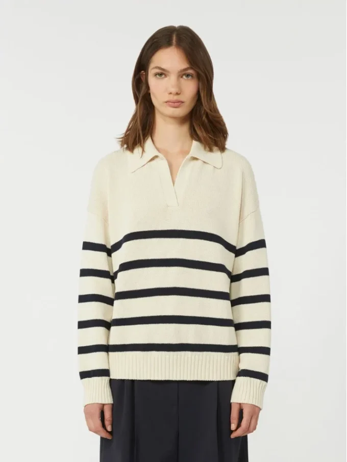 Sweter z przędzy bawełnianej, granatowy Sweter z przędzy bawełnianej, granatowy