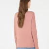 Sweter z przędzy jedwabnej i bawełnianej, różowy Sweter z przędzy jedwabnej i bawełnianej, różowy