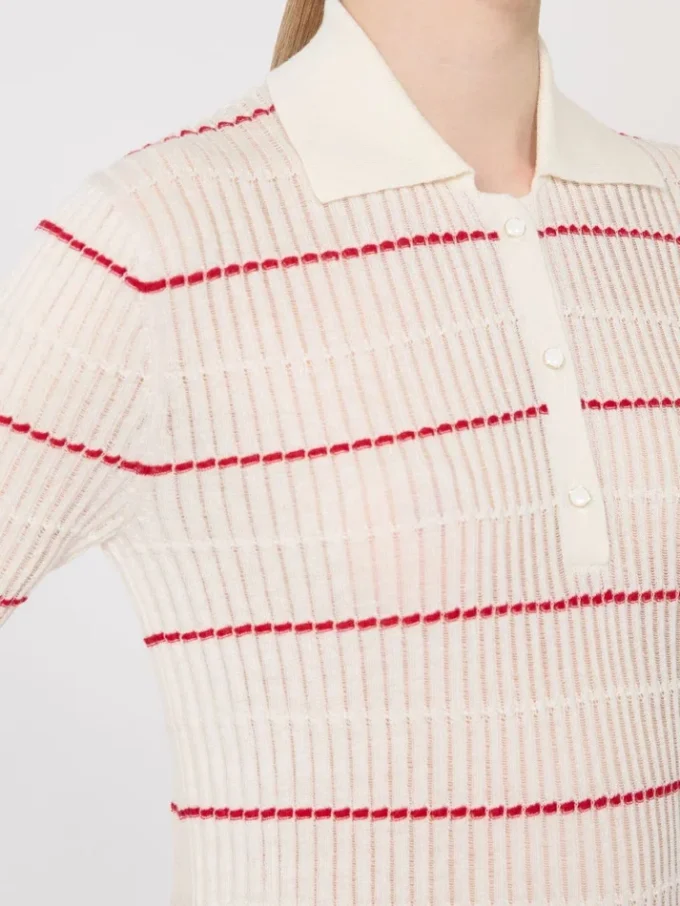 Sweter z przędzy jedwabnej i wełnianej, biały Sweter z przędzy jedwabnej i wełnianej, biały