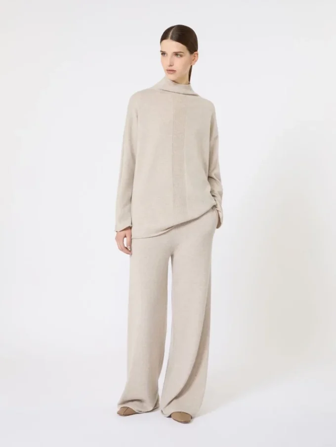 Sweter z przędzy kaszmirowej, beżowy Sweter z przędzy kaszmirowej, beżowy