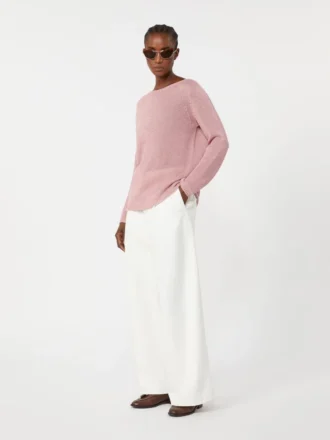 Sweter z przędzy lnianej, kolor antycznej róży