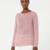 Sweter z przędzy lnianej, kolor antycznej róży Sweter z przędzy lnianej, kolor antycznej róży