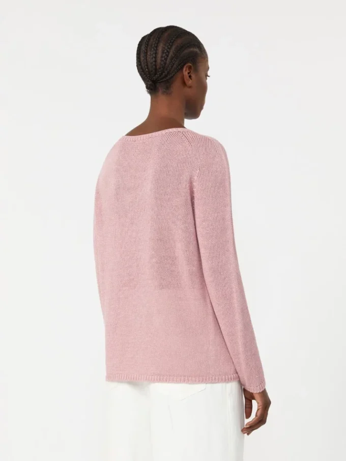 Sweter z przędzy lnianej, kolor antycznej róży Sweter z przędzy lnianej, kolor antycznej róży