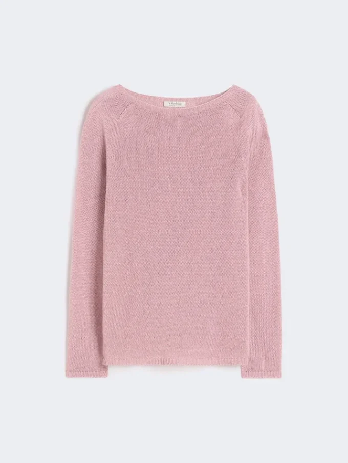 Sweter z przędzy lnianej, kolor antycznej róży Sweter z przędzy lnianej, kolor antycznej róży
