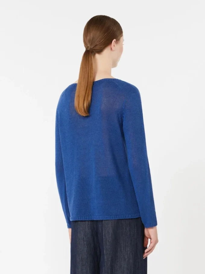 Sweter z przędzy lnianej, kolor chabrowy Sweter z przędzy lnianej, kolor chabrowy