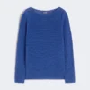 Sweter z przędzy lnianej, kolor chabrowy Sweter z przędzy lnianej, kolor chabrowy