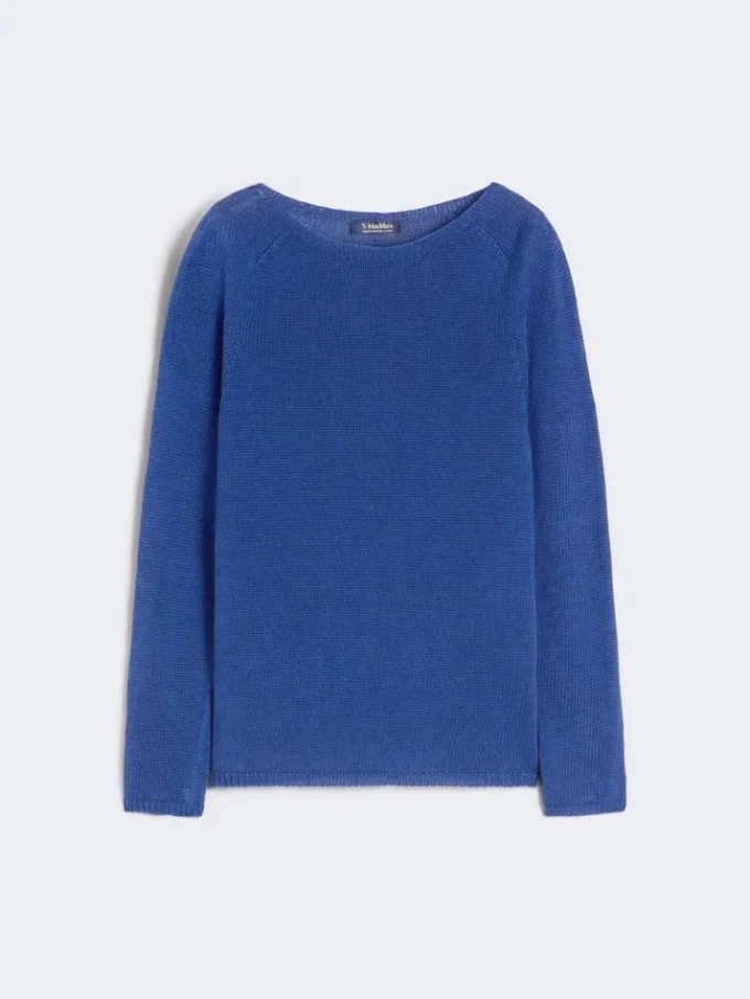 Sweter z przędzy lnianej, kolor chabrowy Sweter z przędzy lnianej, kolor chabrowy
