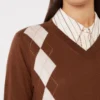 Sweter z wełny i jedwabiu, kolor czekoladowy
