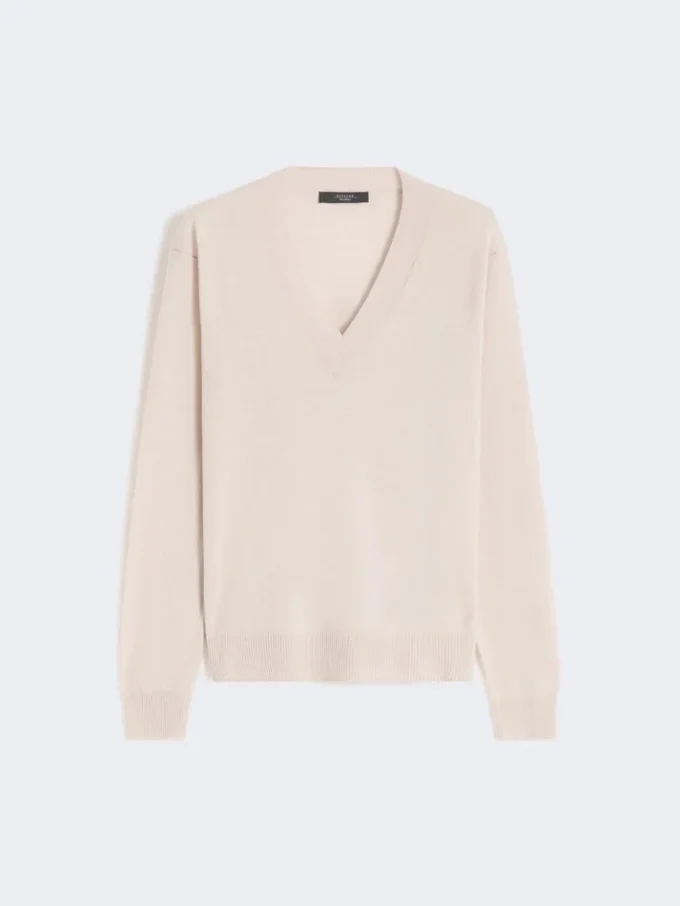 Sweter z wełny i kaszmiru, beżowy Sweter z wełny i kaszmiru, beżowy