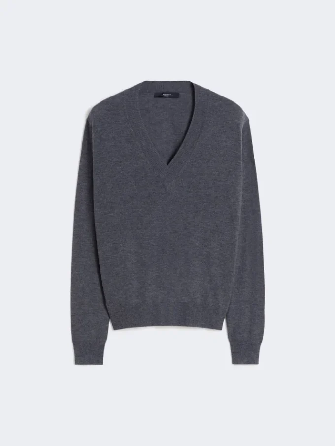 Sweter z wełny i kaszmiru, ciemnoszary