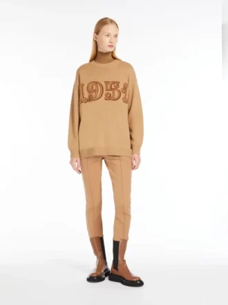Sweter z wełny i kaszmiru, kolor camel