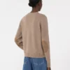 Sweter z wełny i kaszmiru z naszywkami, kolor camel Sweter z wełny i kaszmiru z naszywkami, kolor camel