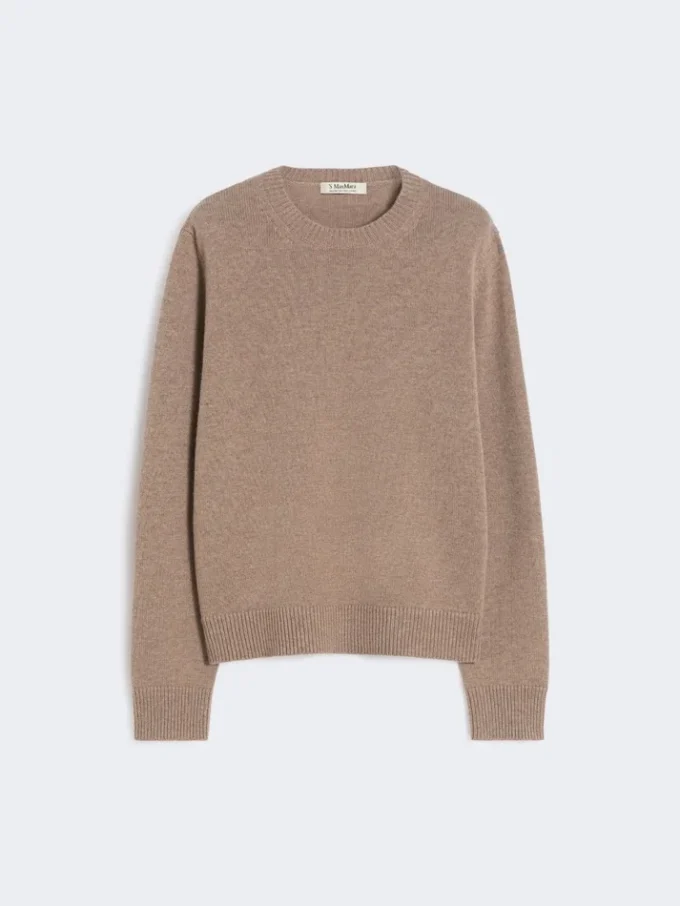 Sweter z wełny i kaszmiru z naszywkami, kolor camel Sweter z wełny i kaszmiru z naszywkami, kolor camel