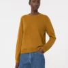 Sweter z wełny i kaszmiru z naszywkami, kolor musztardowy Sweter z wełny i kaszmiru z naszywkami, kolor musztardowy