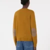 Sweter z wełny i kaszmiru z naszywkami, kolor musztardowy Sweter z wełny i kaszmiru z naszywkami, kolor musztardowy