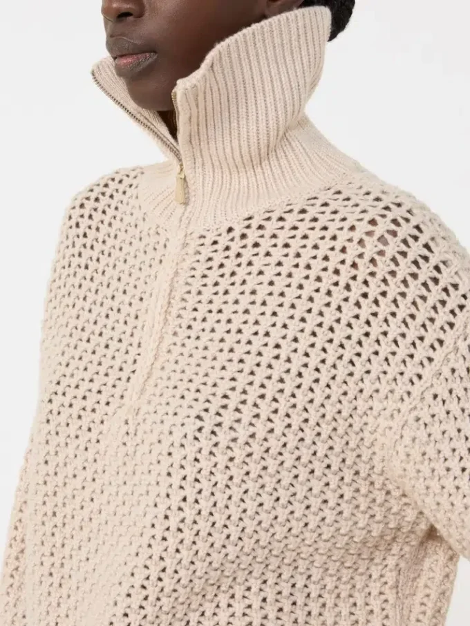 Sweter z wełny, kaszmiru i lureksu, kolor albino