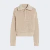 Sweter z wełny, kaszmiru i lureksu, kolor albino