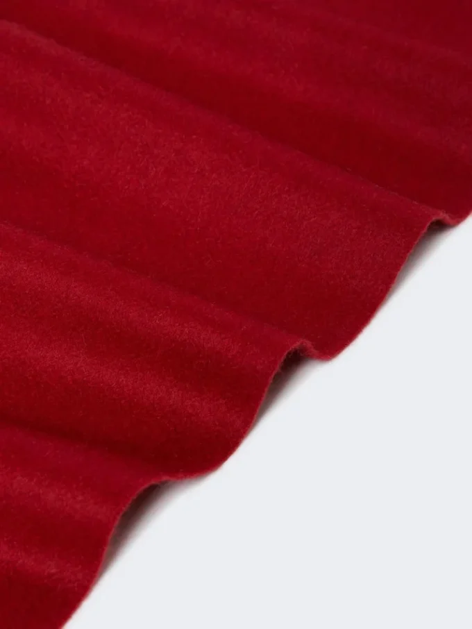 Szala z kaszmiru z frędzlami, ciemnoczerwona Szala z kaszmiru z frędzlami, ciemnoczerwona