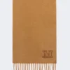 Szala z kaszmiru z haftowanym monogramem, kolor tytoniowy Szala z kaszmiru z haftowanym monogramem, kolor tytoniowy