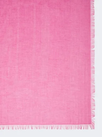 Szalik z dzianiny żakardowej z bawełny, modalu i kaszmiru, w kolorze shocking pink