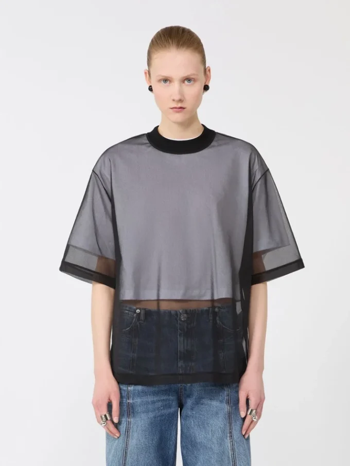 T-shirt z bawełnianą warstwą wierzchnią, optyczna biel