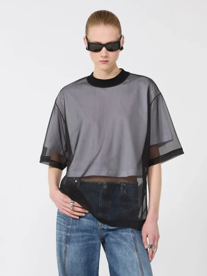 T-shirt z bawełnianą warstwą wierzchnią, optyczna biel
