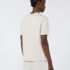 T-shirt z bawełny i modalu, beżowy T-shirt z bawełny i modalu, beżowy