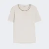 T-shirt z bawełny i modalu, beżowy T-shirt z bawełny i modalu, beżowy