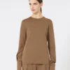 T-shirt z dzianiny wełnianej, kolor tytoniowy T-shirt z dzianiny wełnianej, kolor tytoniowy