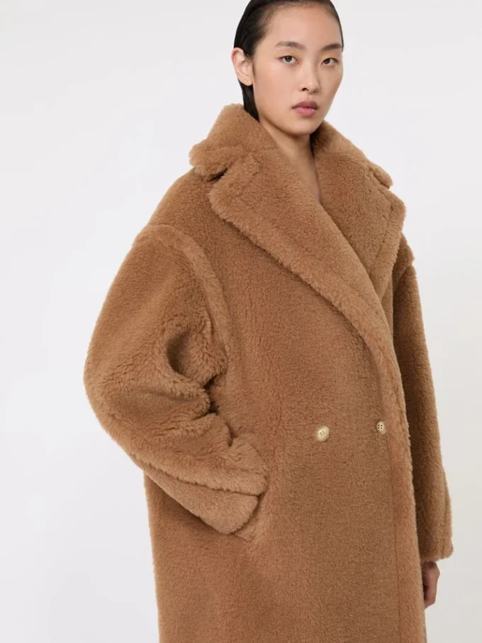 Teddy Bear Icon Coat, kolor camel