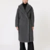 Teddy Bear Icon Coat z wełny i alpaki, w kolorze średniej szarości