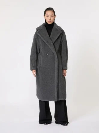 Teddy Bear Icon Coat z wełny i alpaki, w kolorze średniej szarości