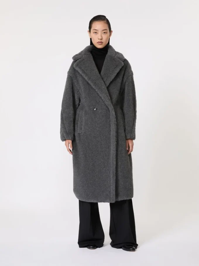 Teddy Bear Icon Coat z wełny i alpaki, w kolorze średniej szarości