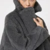 Teddy Bear Icon Coat z wełny i alpaki, w kolorze średniej szarości