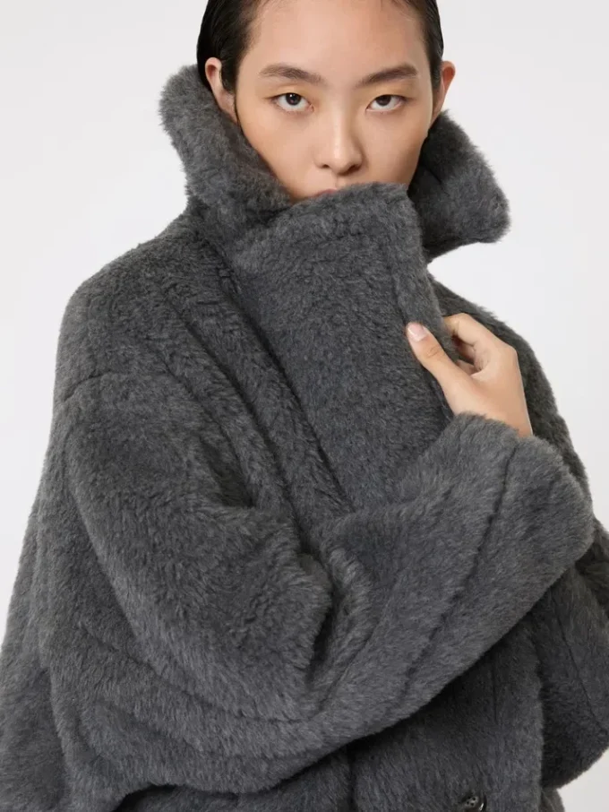Teddy Bear Icon Coat z wełny i alpaki, w kolorze średniej szarości