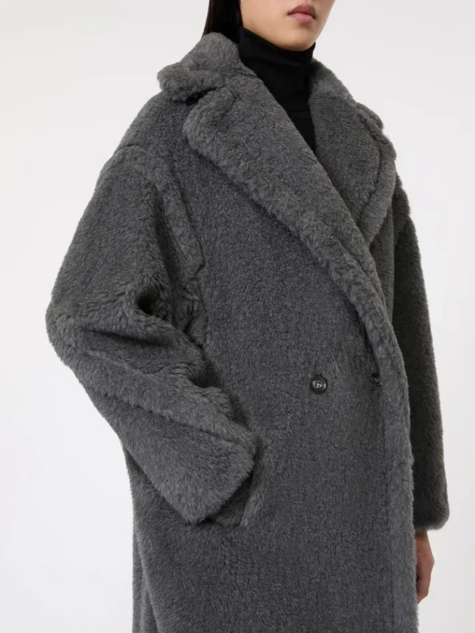 Teddy Bear Icon Coat z wełny i alpaki, w kolorze średniej szarości