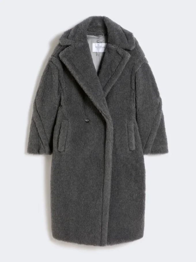 Teddy Bear Icon Coat z wełny i alpaki, w kolorze średniej szarości