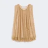 Top z siateczki z kryształkami, kolor camel Top z siateczki z kryształkami, kolor camel