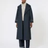 Trencz oversize z wodoodpornego twillu, kolor ultramaryna Trencz oversize z wodoodpornego twillu, kolor ultramaryna