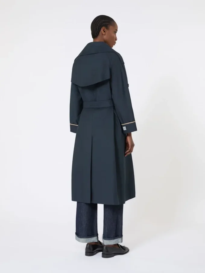 Trencz oversize z wodoodpornego twillu, kolor ultramaryna Trencz oversize z wodoodpornego twillu, kolor ultramaryna