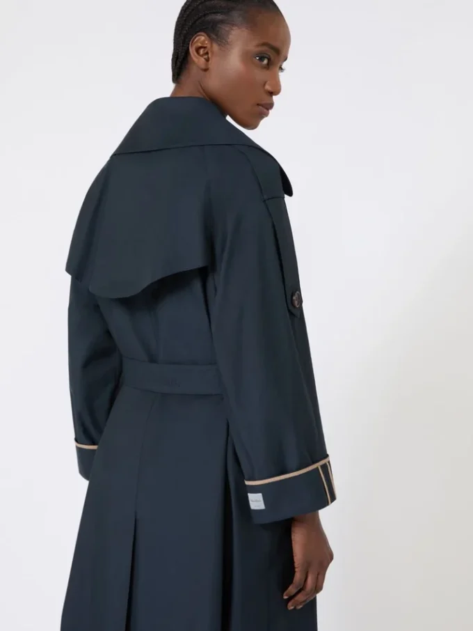 Trencz oversize z wodoodpornego twillu, kolor ultramaryna Trencz oversize z wodoodpornego twillu, kolor ultramaryna