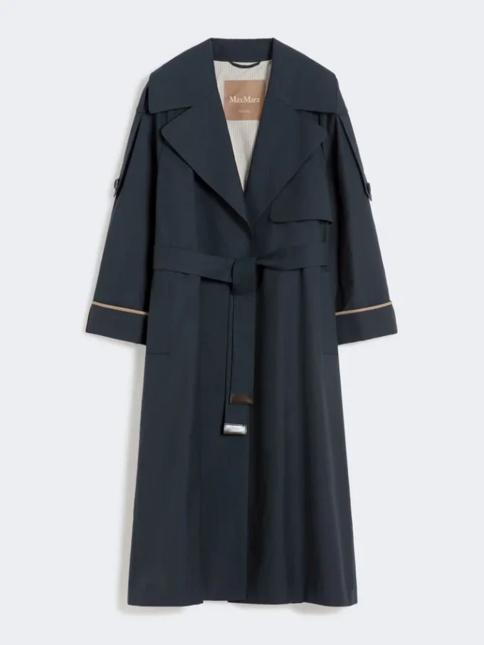 Trencz oversize z wodoodpornego twillu, kolor ultramaryna Trencz oversize z wodoodpornego twillu, kolor ultramaryna