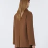 Wełniany płaszcz typu pea coat, kolor tytoniowy