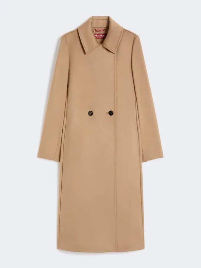 Wełniany płaszcz typu robe, kolor camel