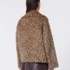 Wzorzysty płaszcz typu pea coat z mieszanki wełny, kolor camel