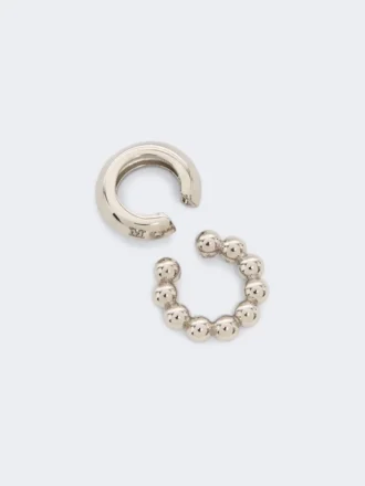 Zestaw dwóch kolczyków typu ear cuff, srebrny