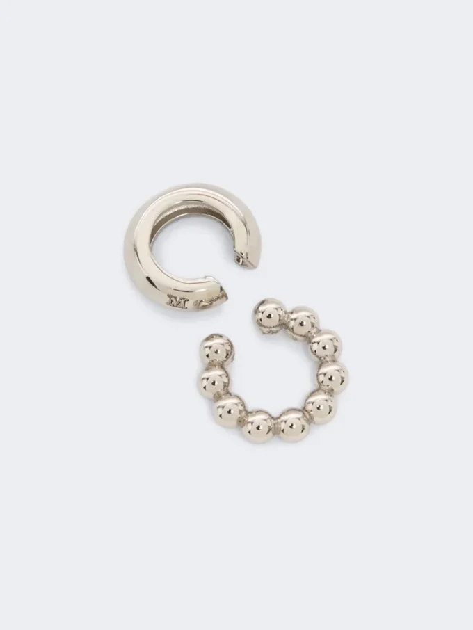 Zestaw dwóch kolczyków typu ear cuff, srebrny